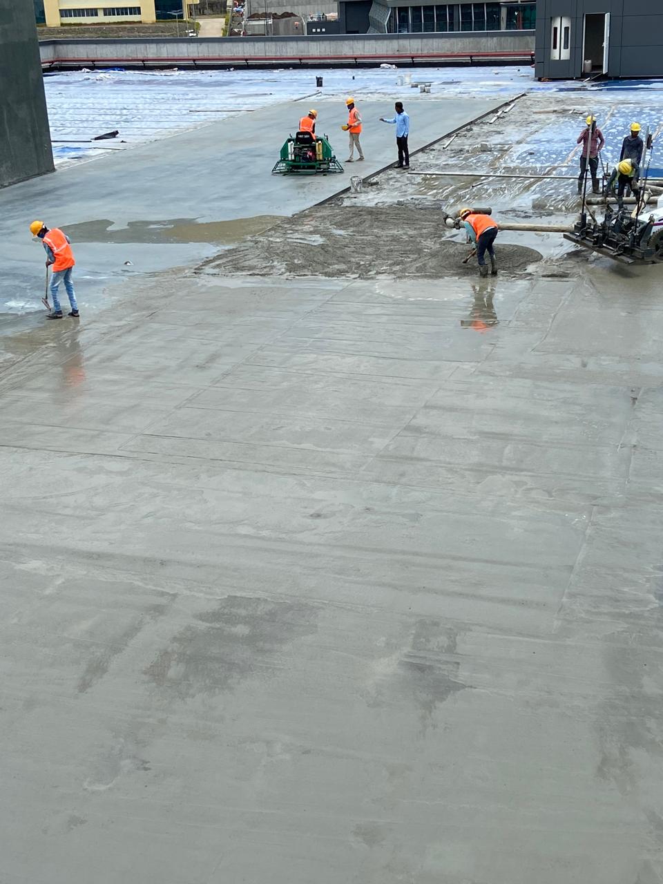 Yash Flooring site team during industrial concrete floor execution